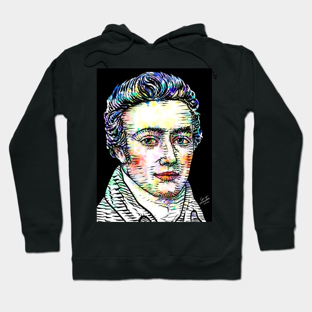 SAMUEL TAYLOR COLERIDGE watercolor and ink portrait Hoodie by lautir